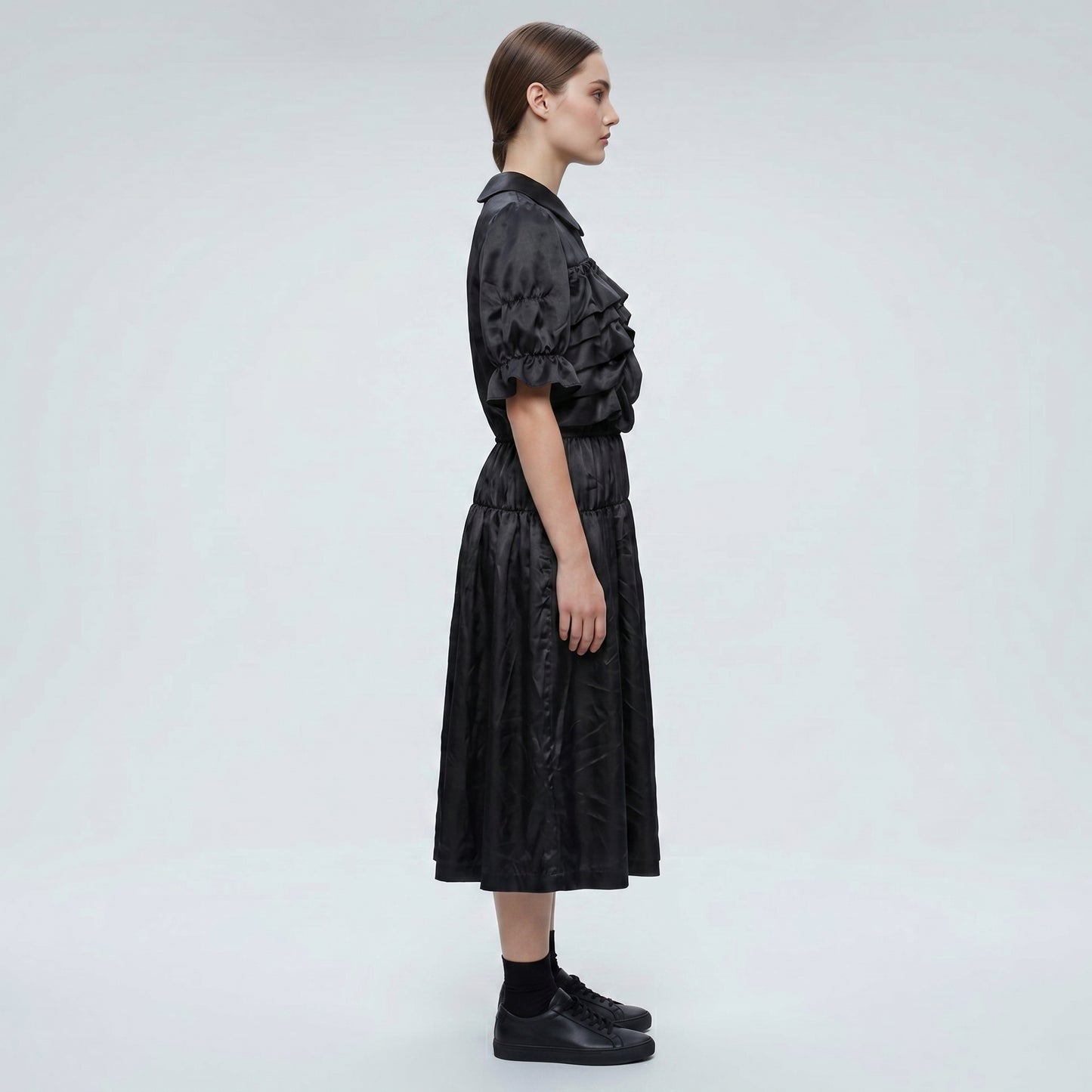 Ruffled Peter Pan Collar Dress