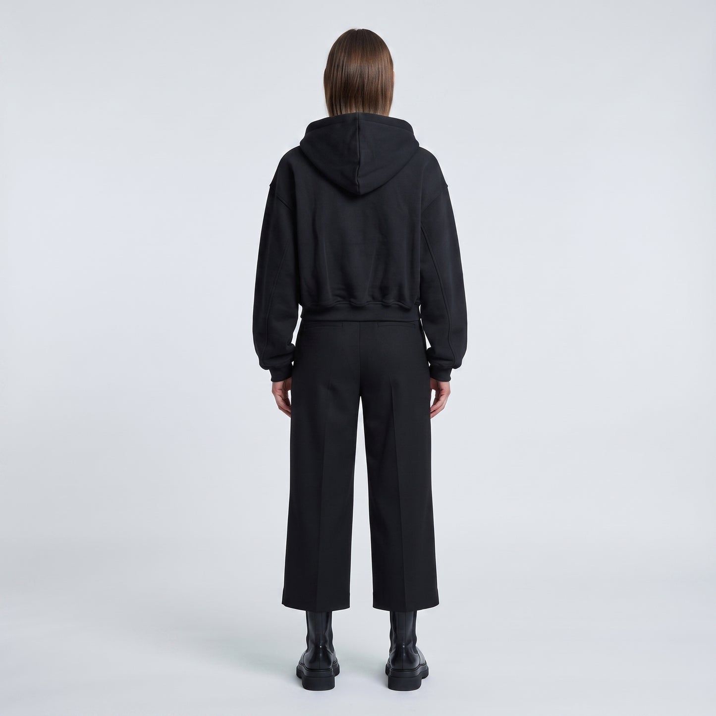 Graphic Zip-Up Cropped Hoodie