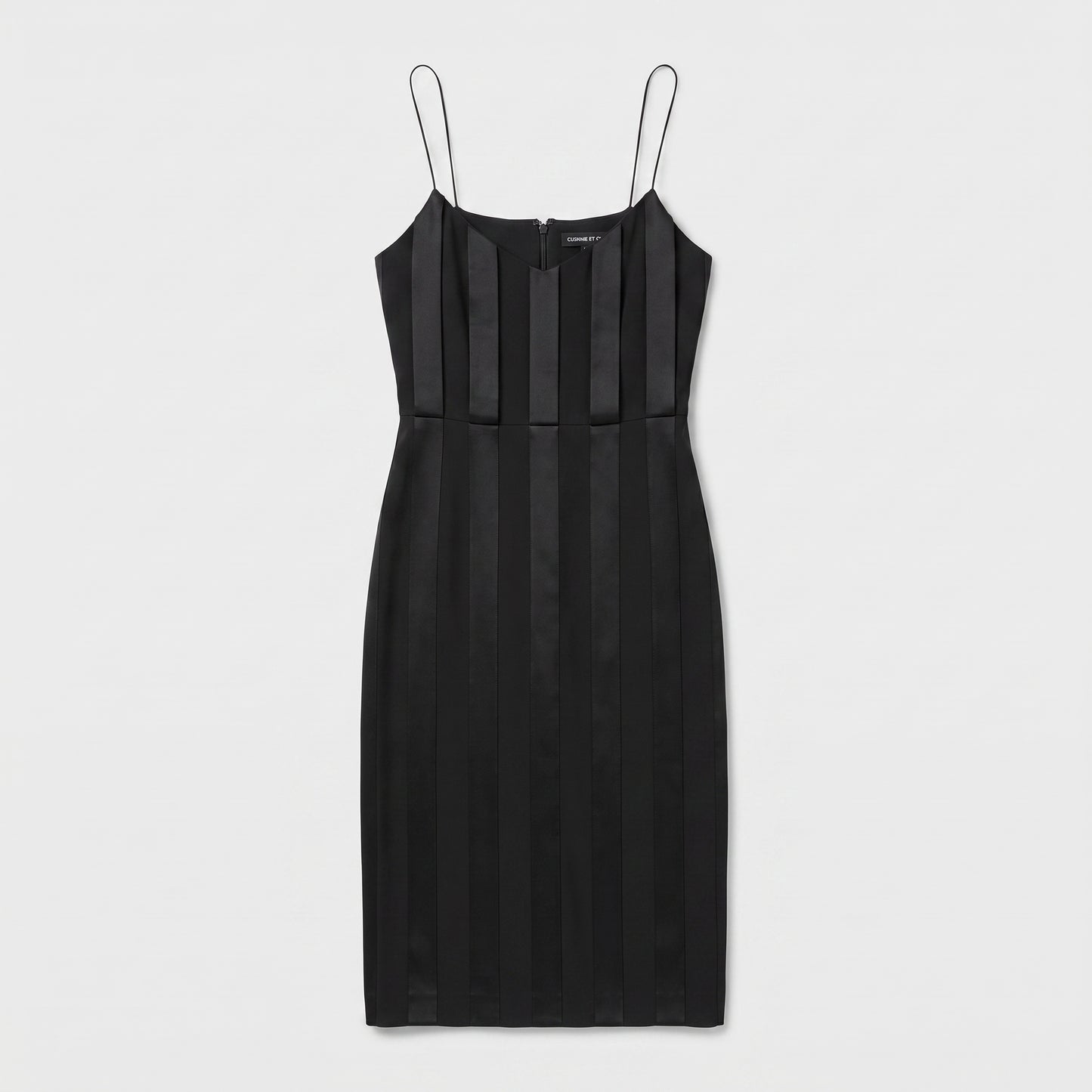 Sleek Ribbon Paneled Midi Dress