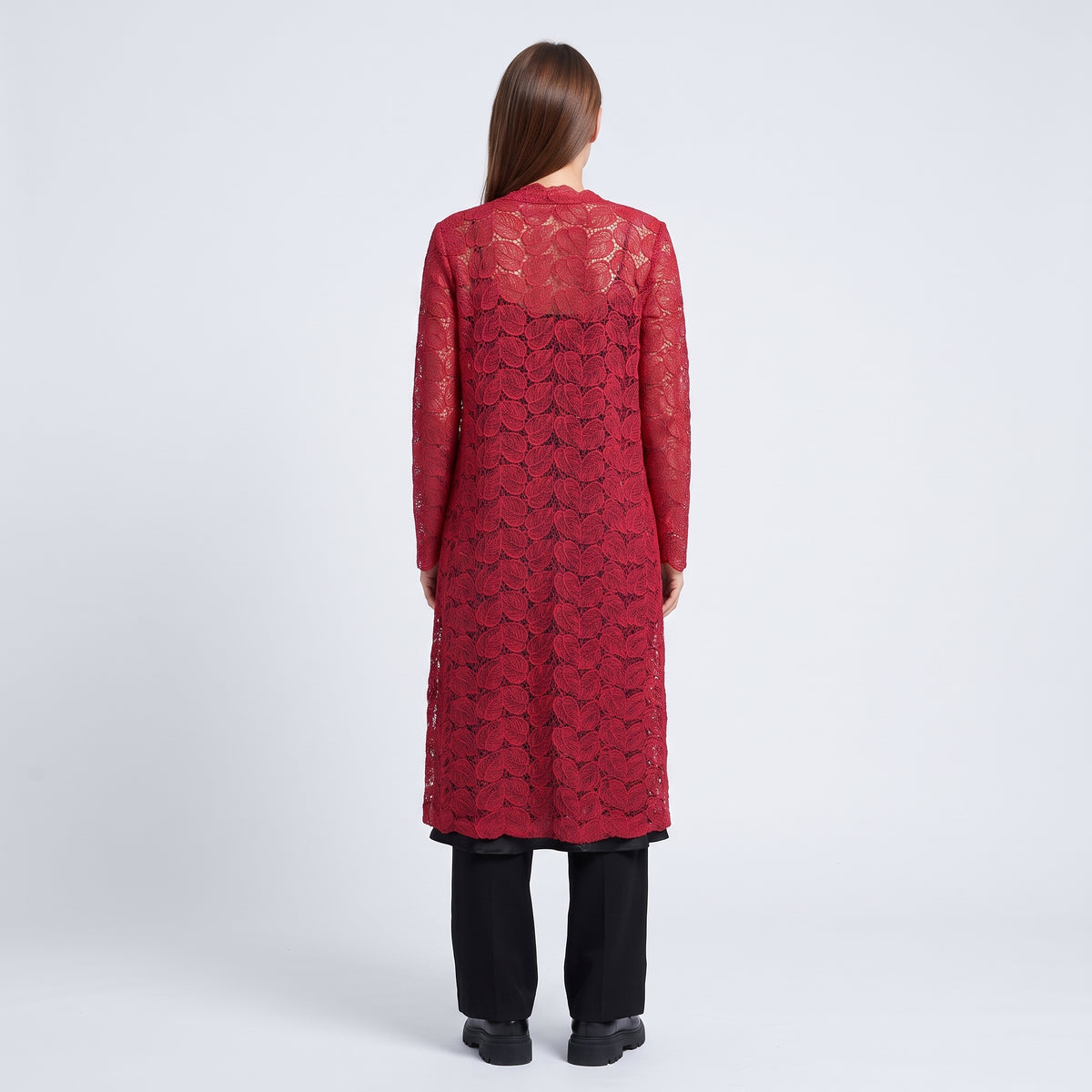 Red Leaf Lace Cardigan