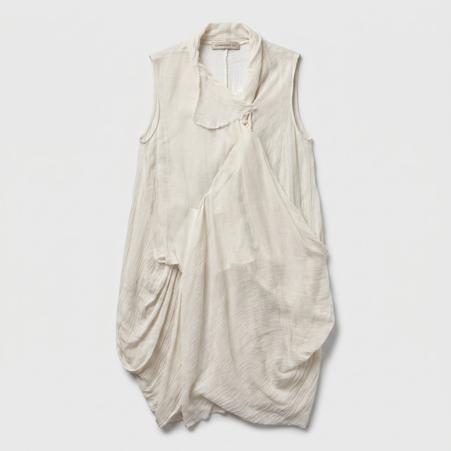 Draped Sleeveless Linen Tunic
