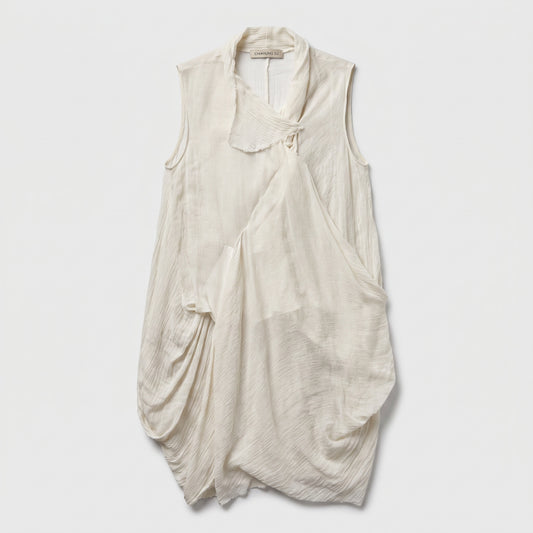 Draped Sleeveless Linen Tunic