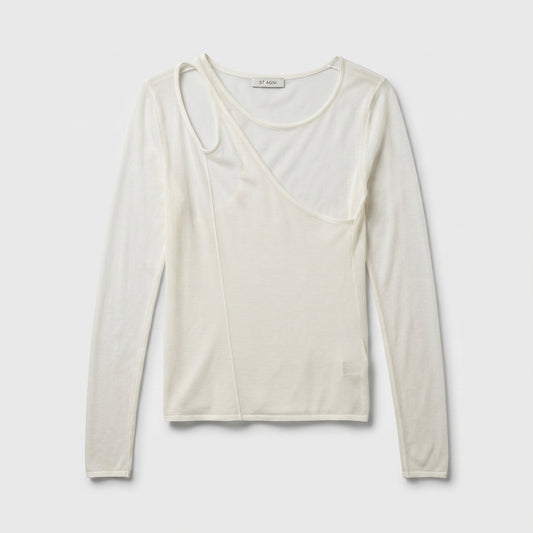 Asymmetric Cutout Long Sleeve Top