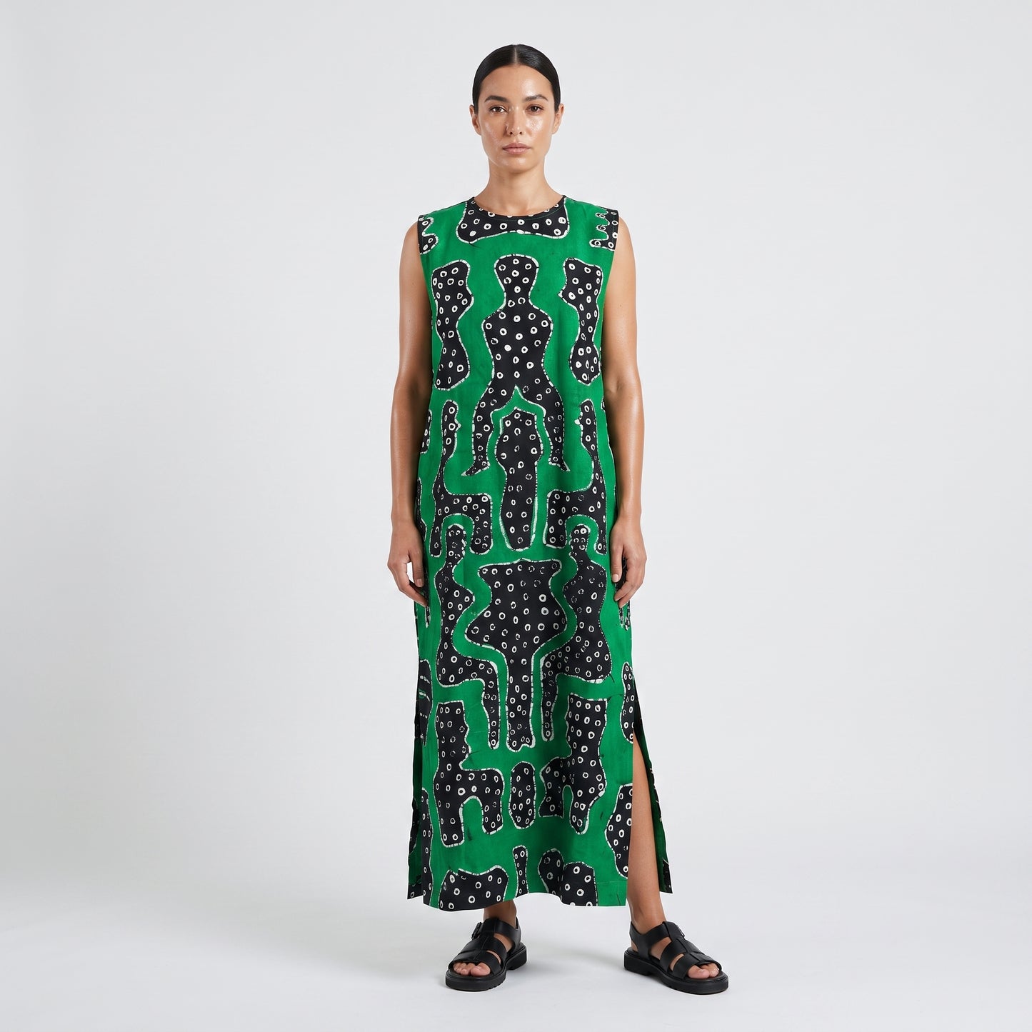 Abstract Print Sleeveless Shift Dress