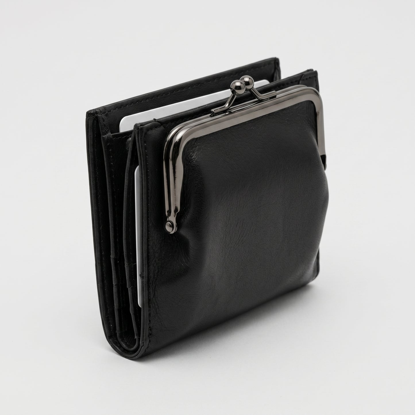 Leather Kiss Lock Wallet