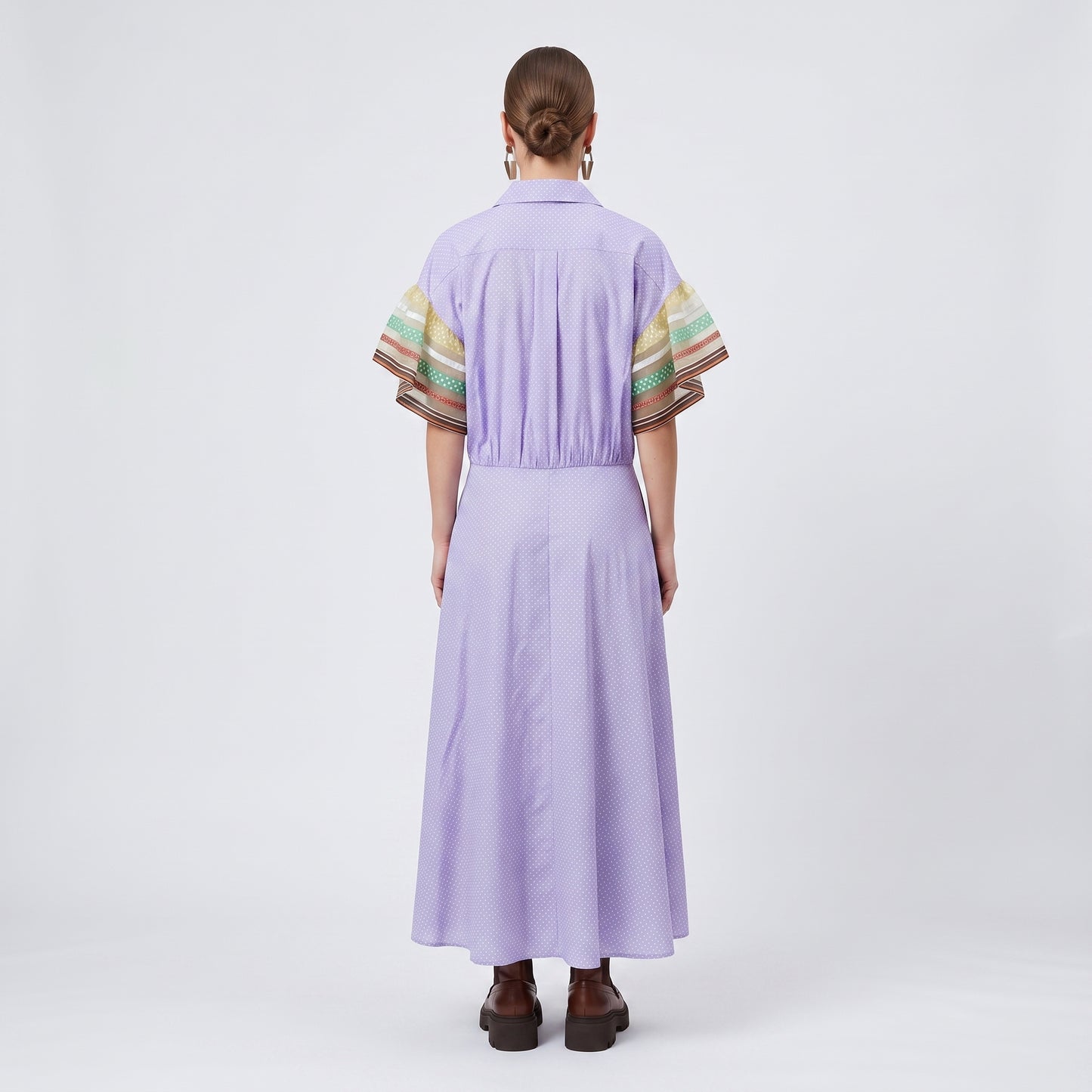 Polka Dot Midi Shirt Dress