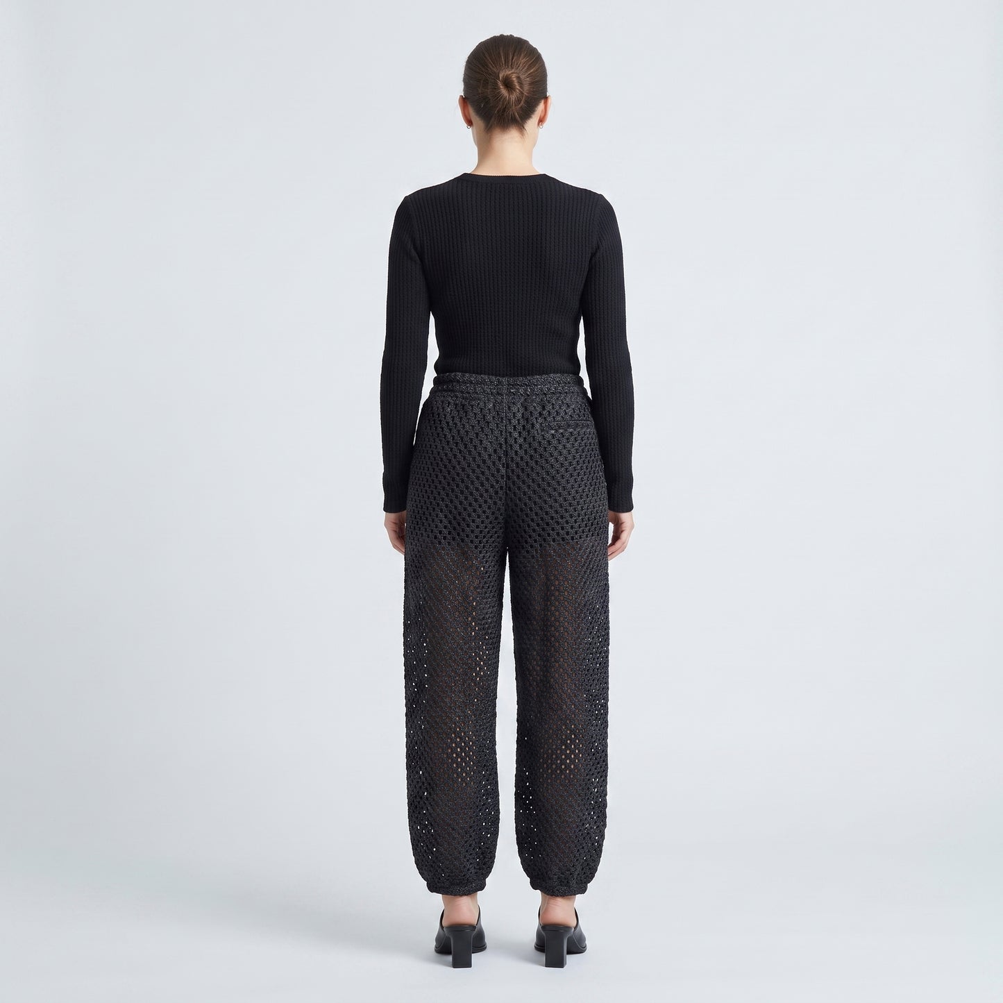 Open Knit Black Trousers