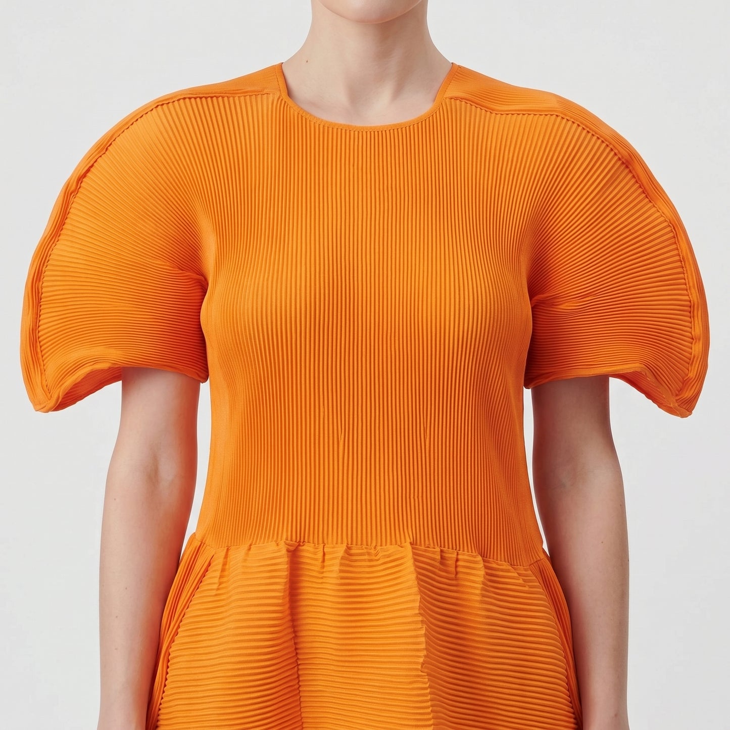 Orange Sculptural Knit Dress