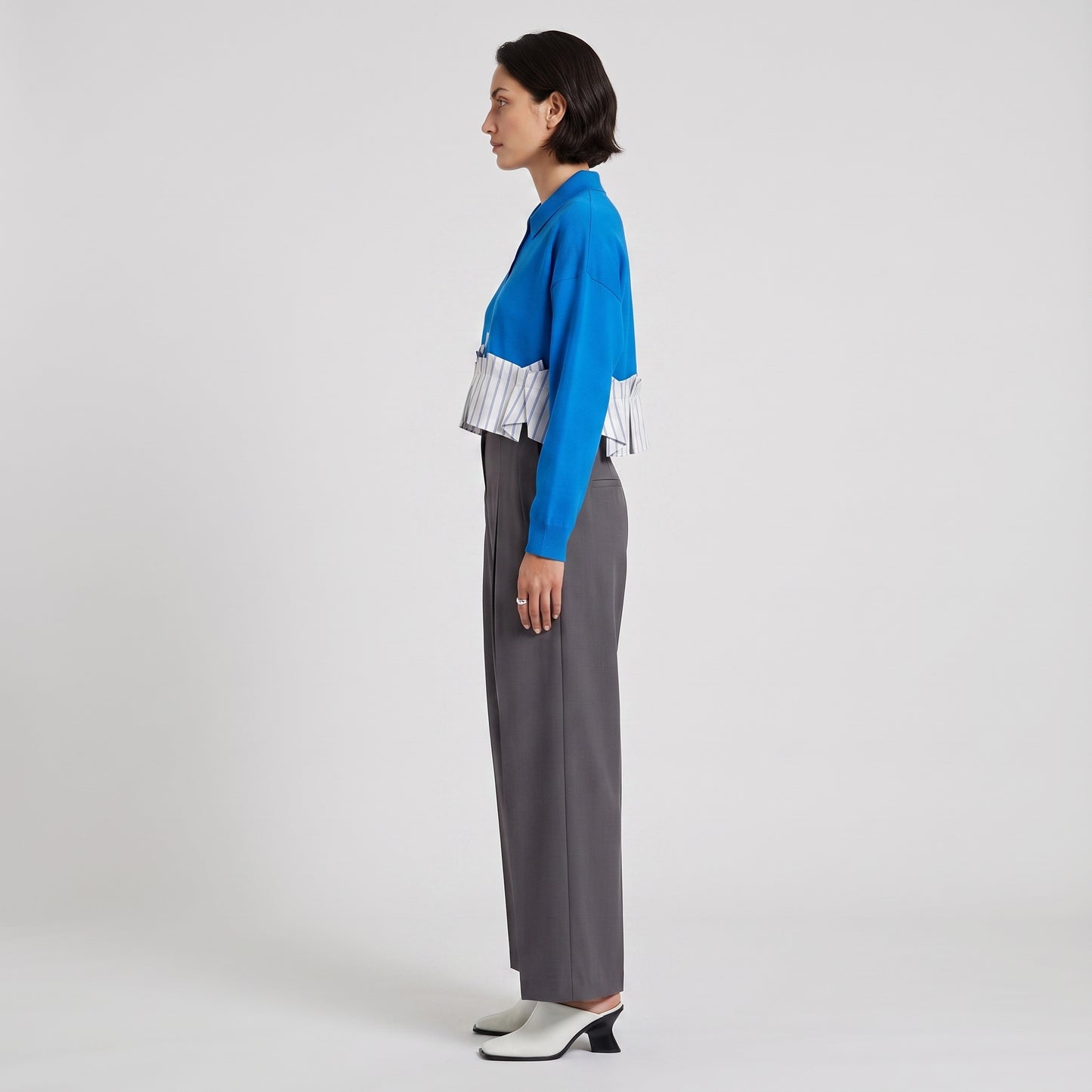 Contrast Hem Polo Cardigan