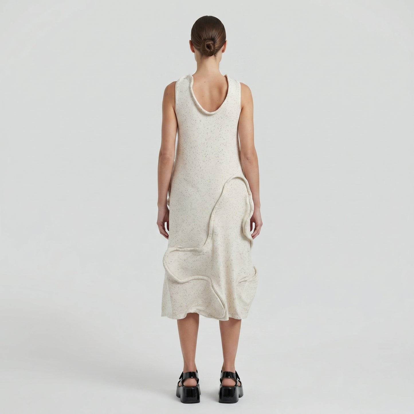 Sculptural Speckled Knit Dress