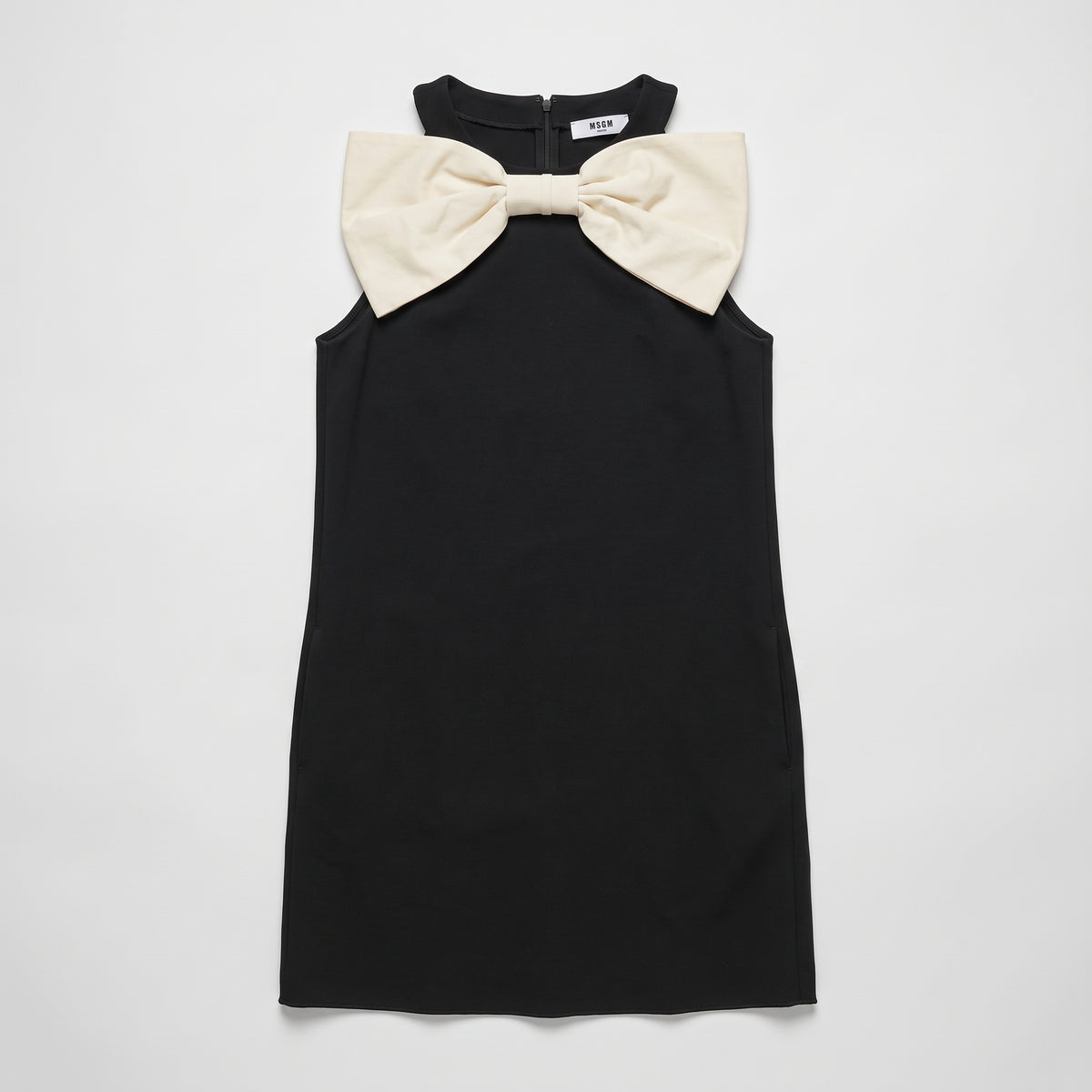 Sleeveless Bow Embellished Mini Dress