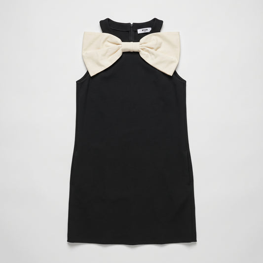 Sleeveless Bow Embellished Mini Dress
