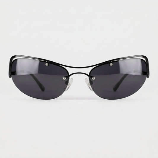 Futuristic Rimless Metal Sunglasses