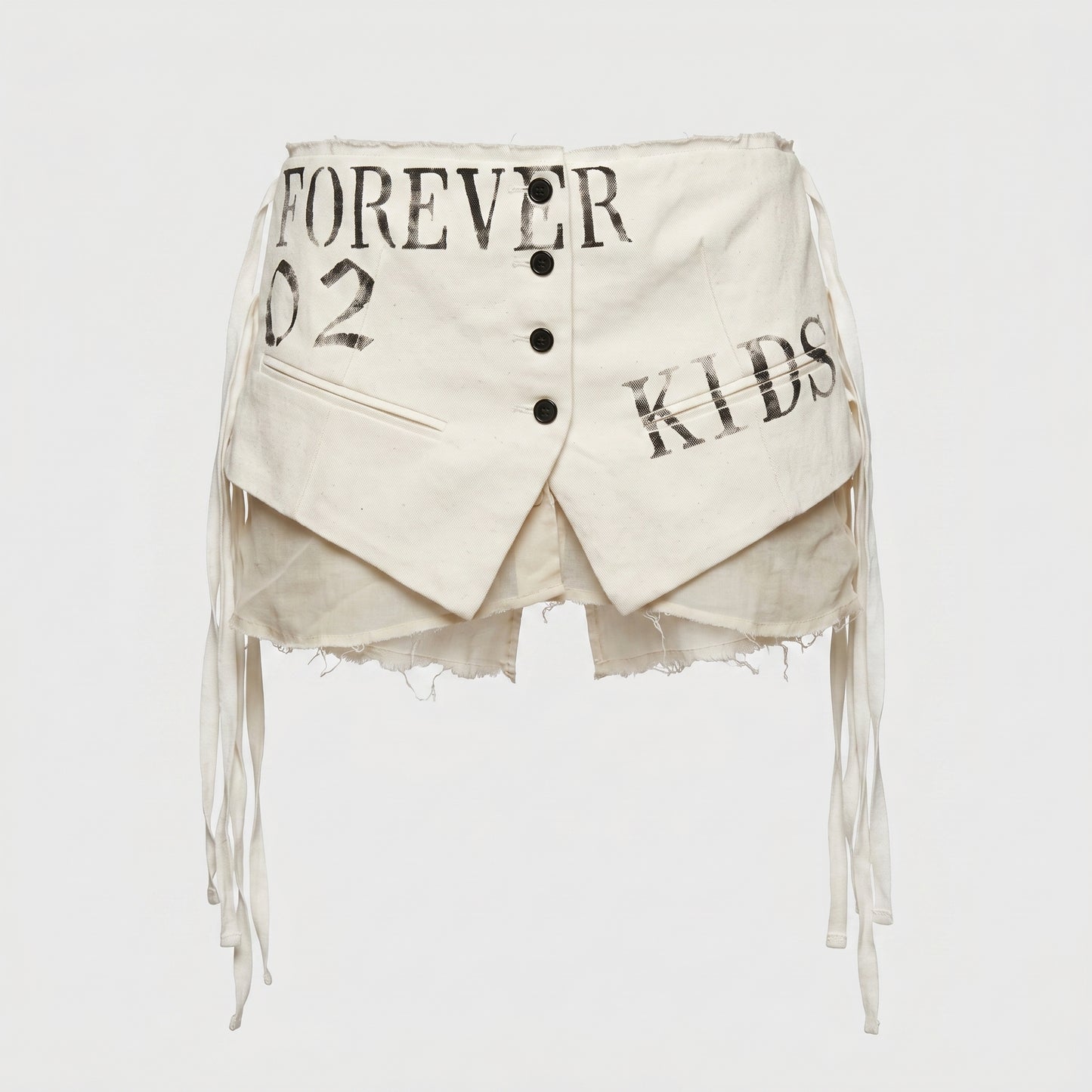 Deconstructed Graphic Canvas Vest