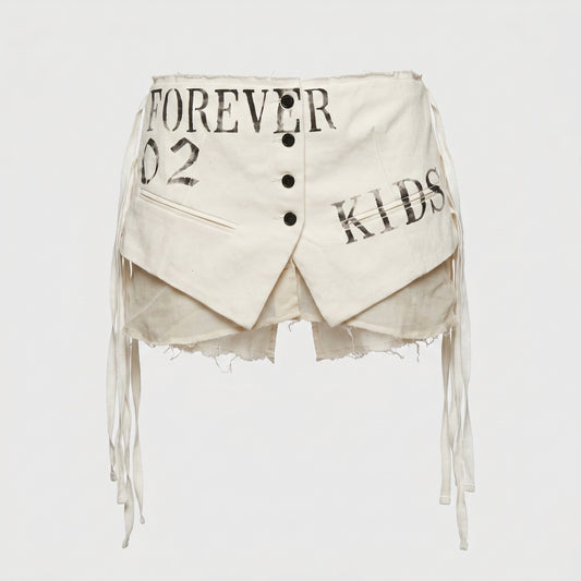 Deconstructed Graphic Canvas Vest