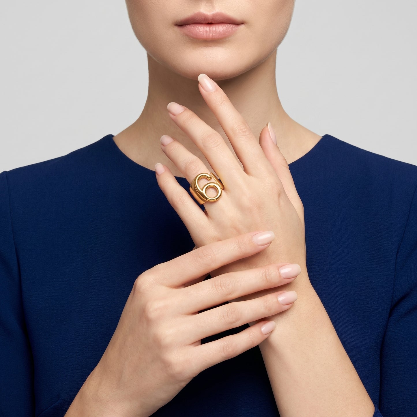 Sculptural Gold Number Cuff