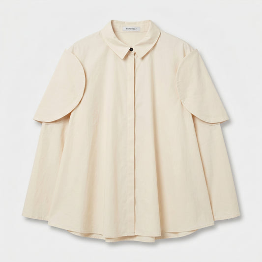 Layered Sleeve Cotton Blouse
