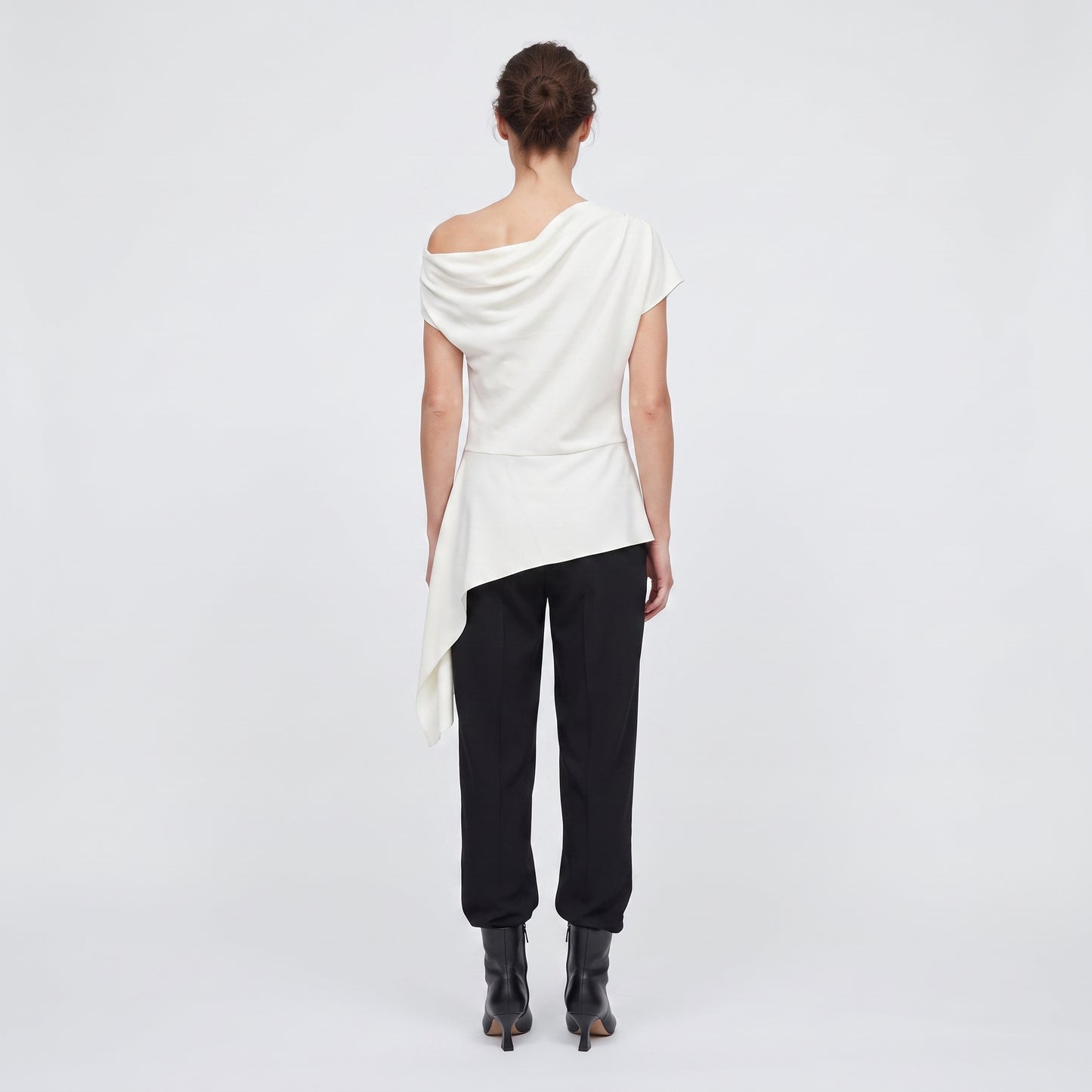 Draped Asymmetric White Top