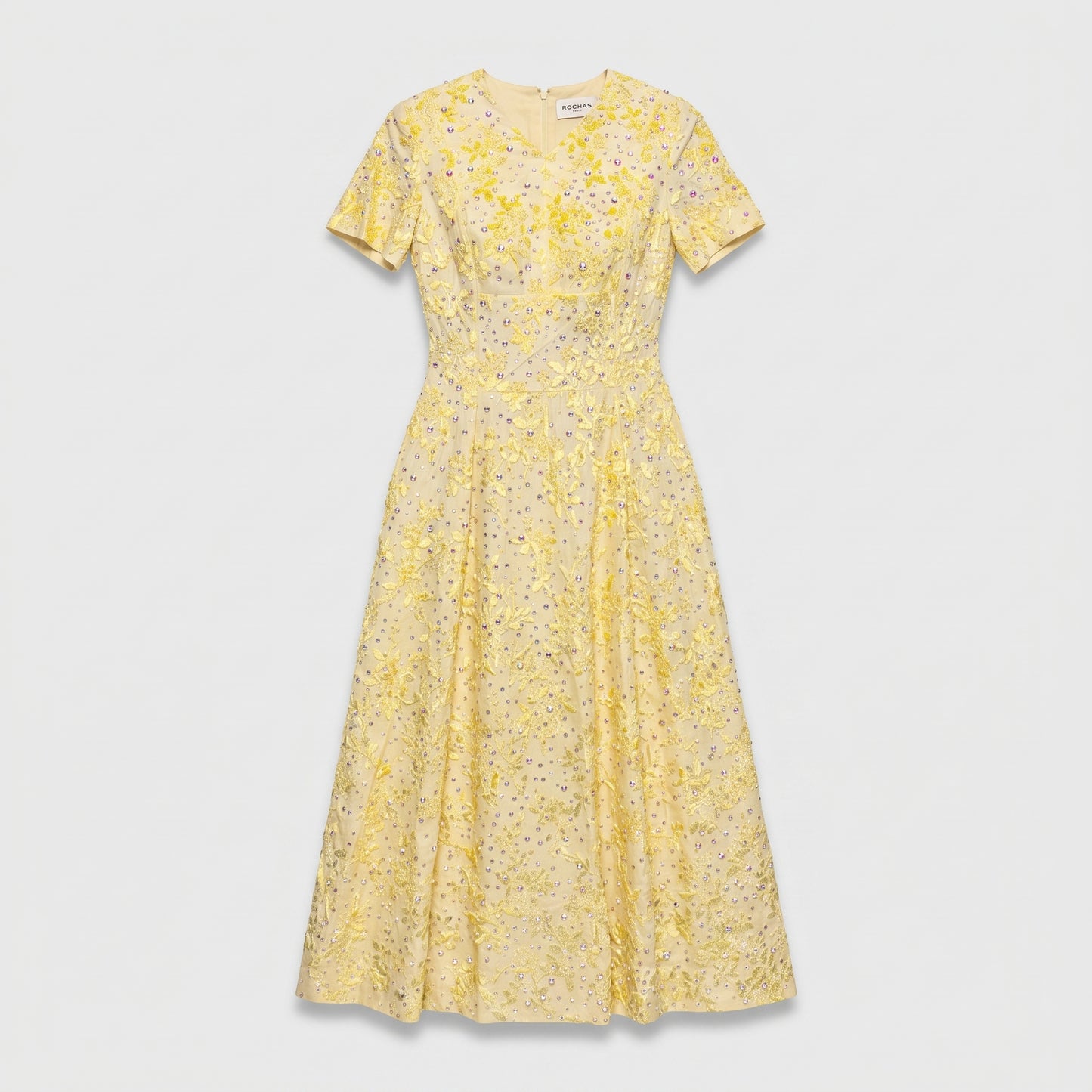 Embellished Floral A-Line Dress