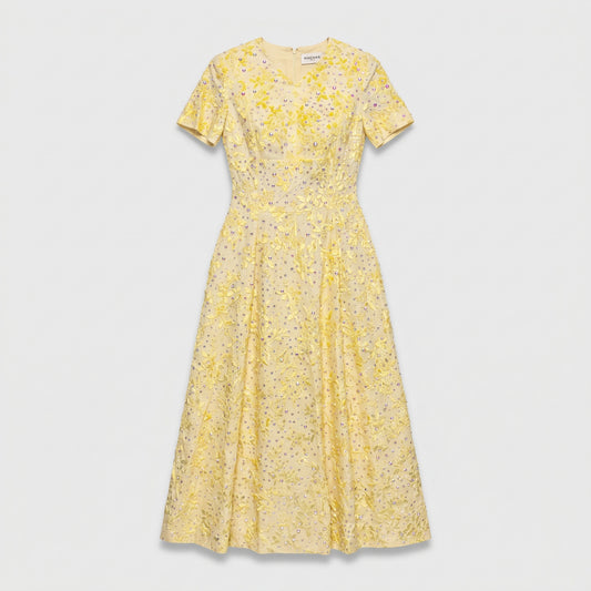 Embellished Floral A-Line Dress