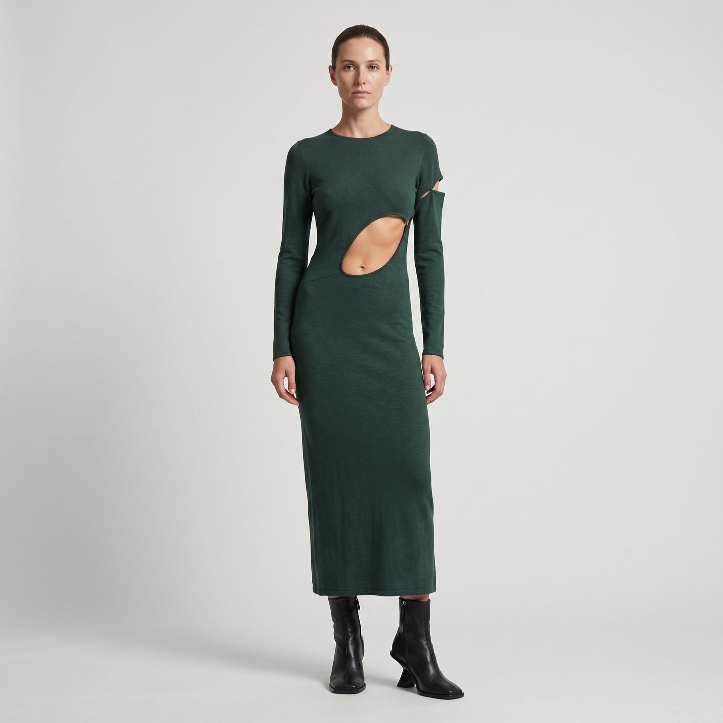 Cut-Out Detail Knit Dress