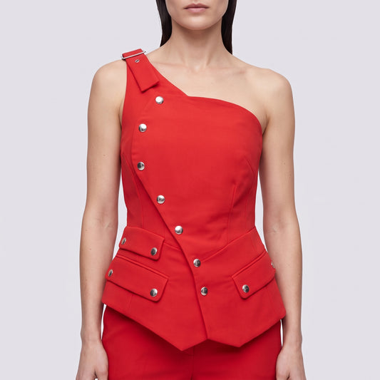 One-Shoulder Peplum Tailored Jumpsuit