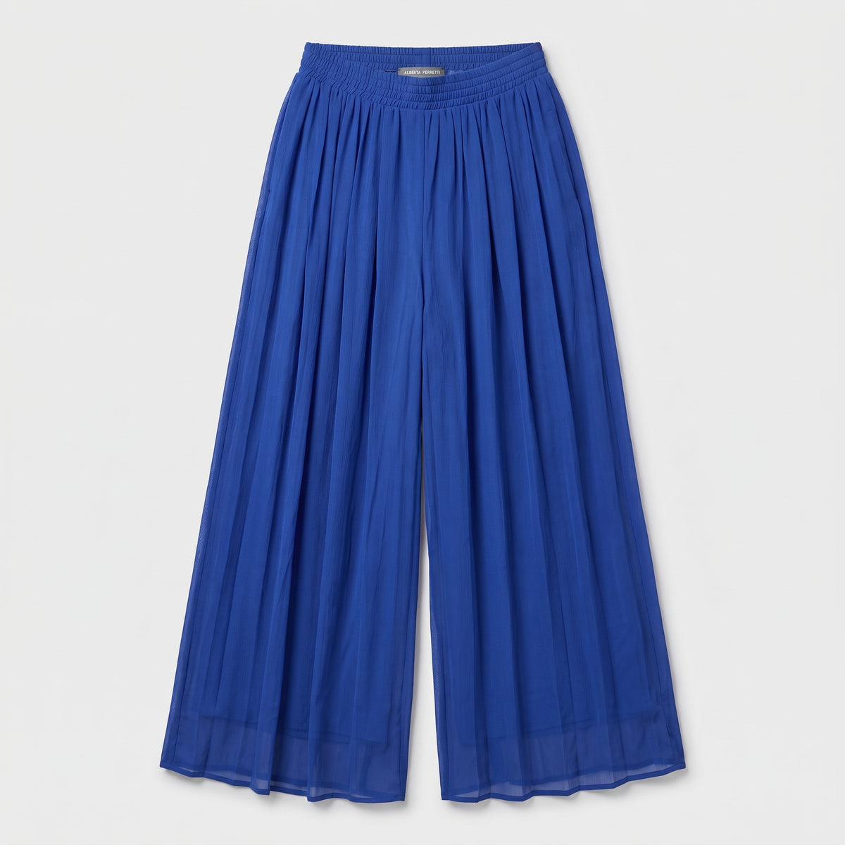 Pleated High-Waisted Wide-Leg Trousers