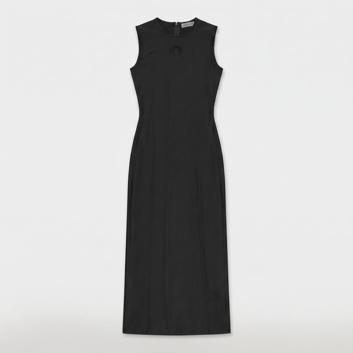 Sleeveless Minimalist Black Midi Dress