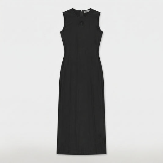 Sleeveless Minimalist Black Midi Dress