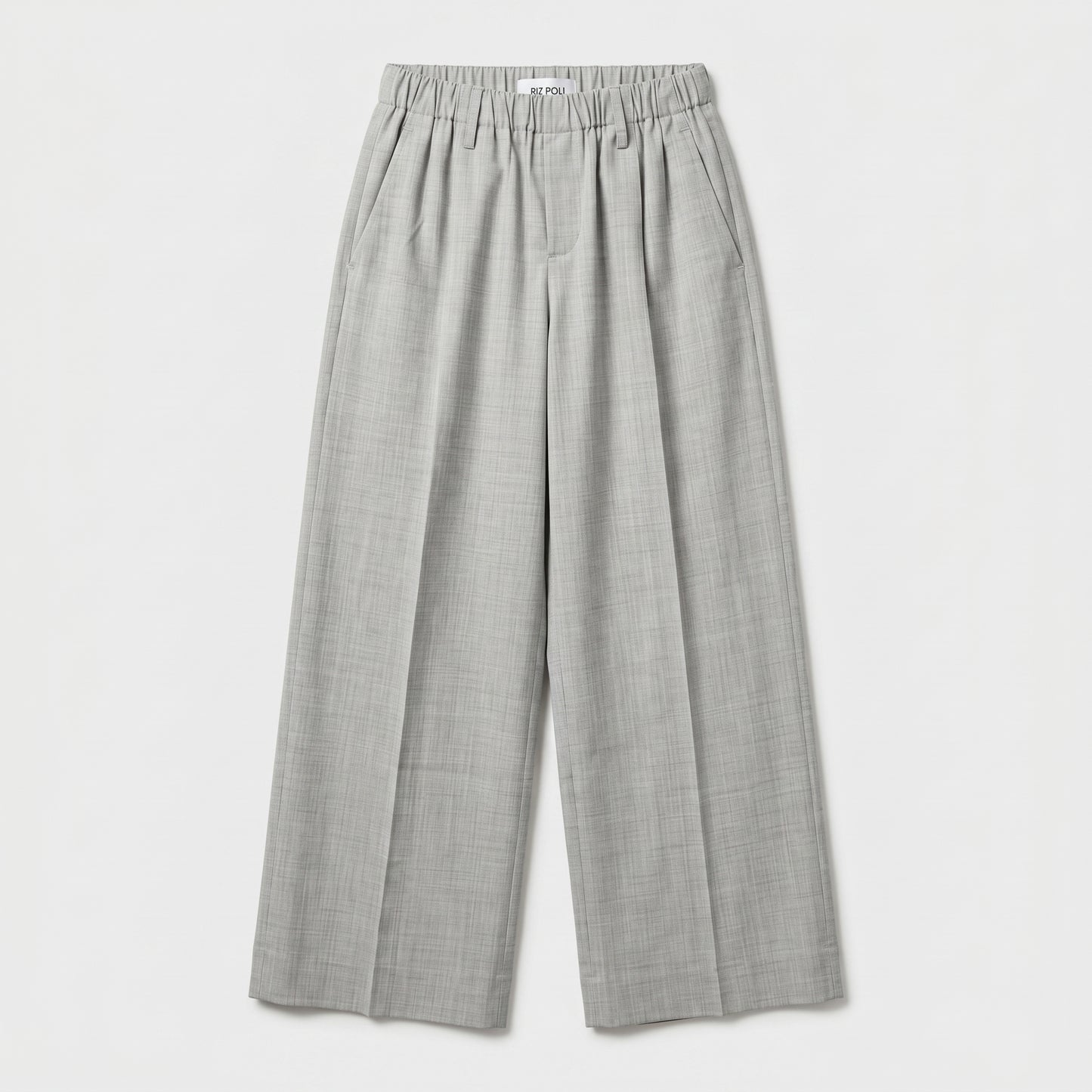 Tailored Wide-Leg Grey Trousers