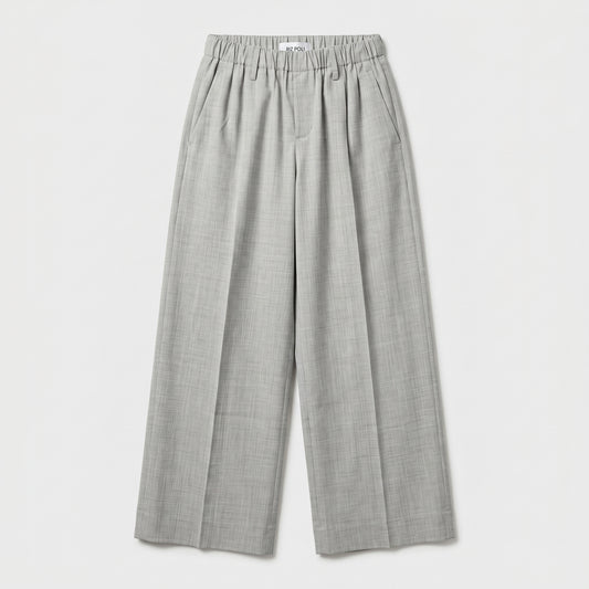 Tailored Wide-Leg Grey Trousers