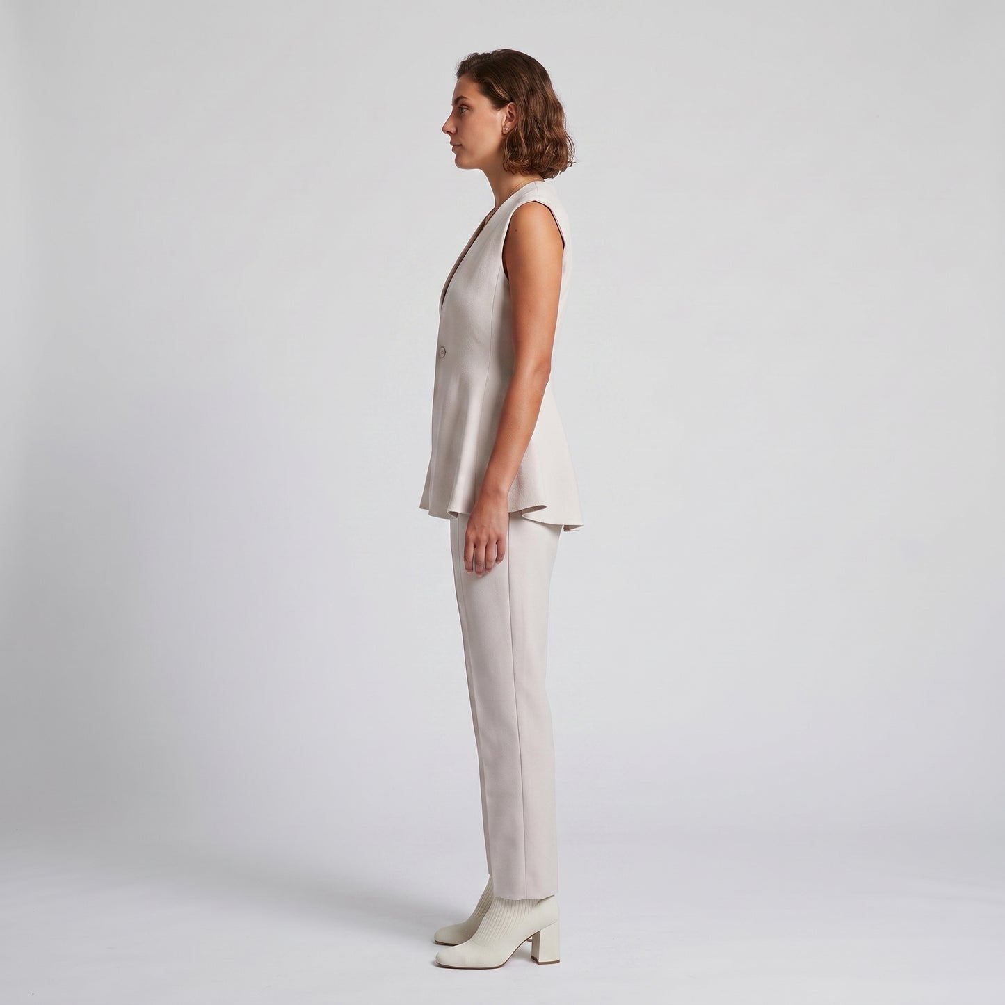 Structured Peplum Knit Vest