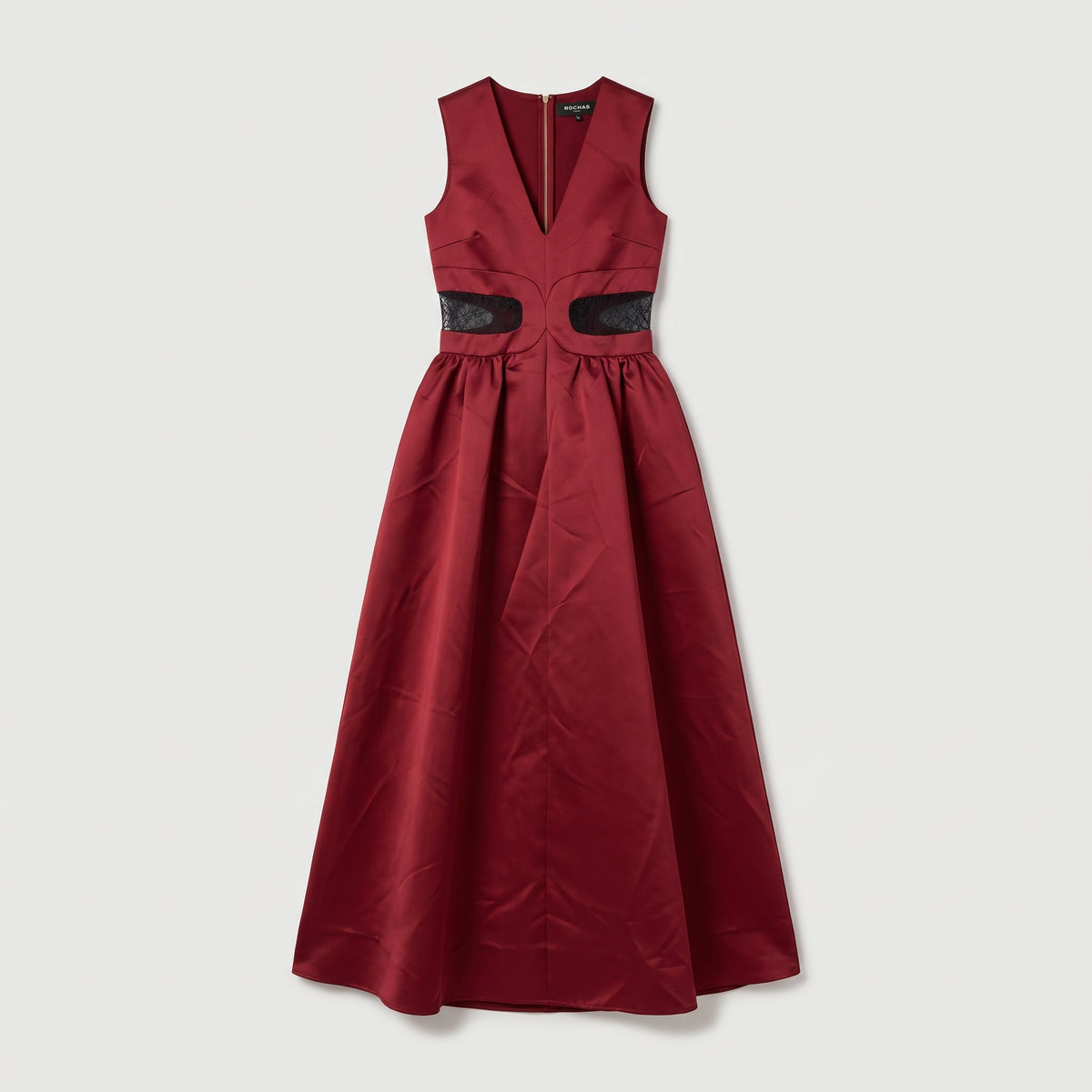 Burgundy Cutout Evening Gown