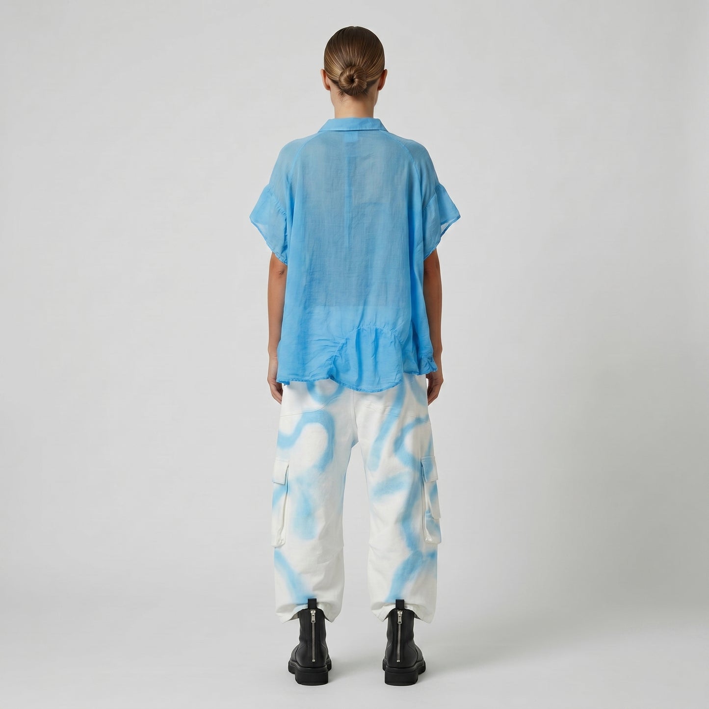 Oversized Blue Short Sleeve Shirt