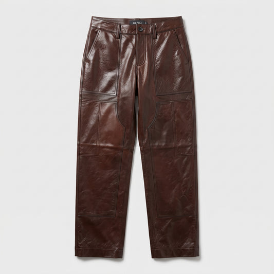 Rich Brown Leather Trousers