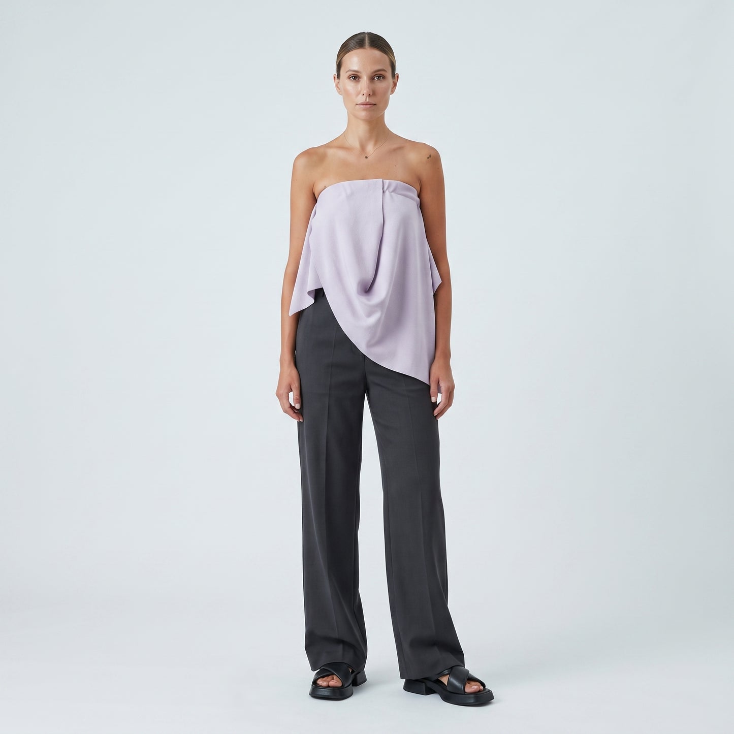 Asymmetric Lavender Sculptural Top