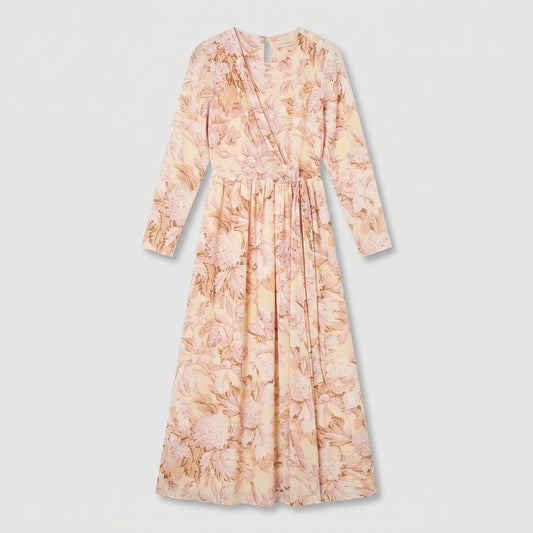 Floral Print Wrap Maxi Dress