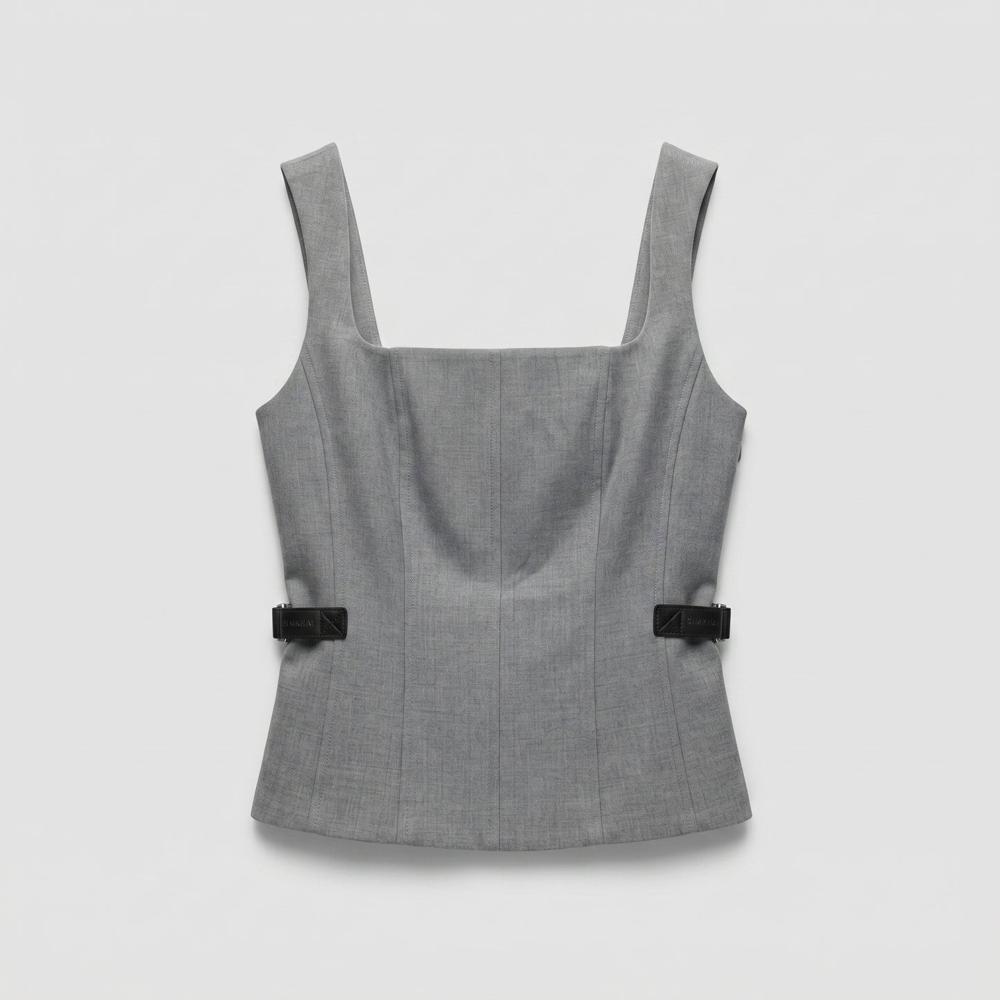 Tailored Grey Buckle Vest