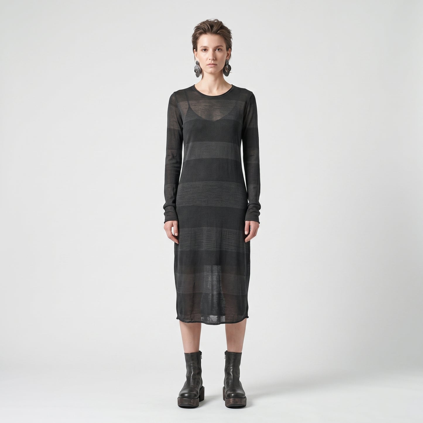 Striped Long Sleeve Knit Dress