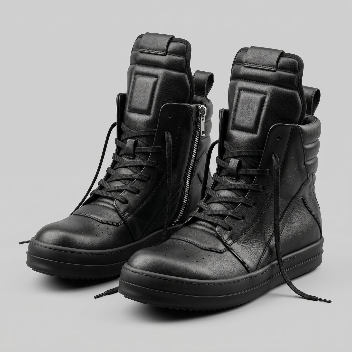 Avant-Garde Leather High-Top Sneakers