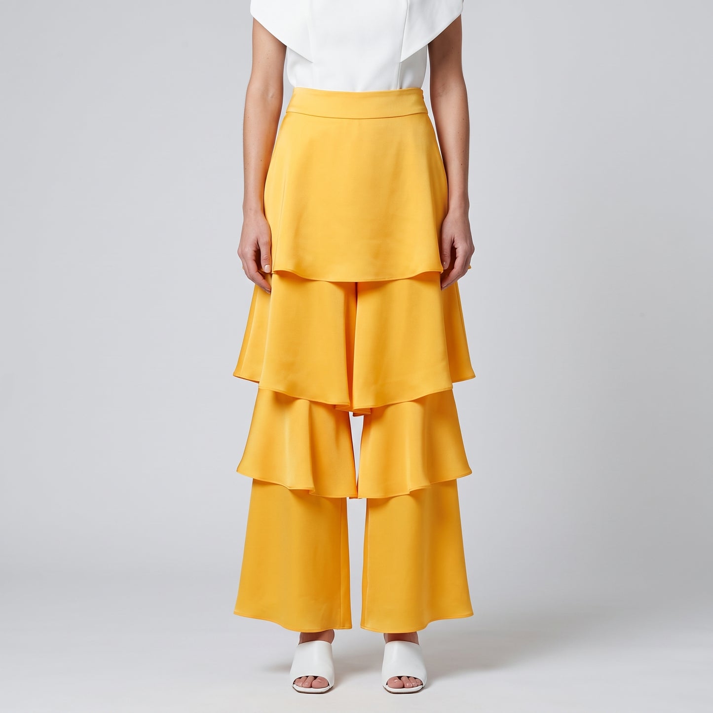 Tiered Ruffled Statement Trousers