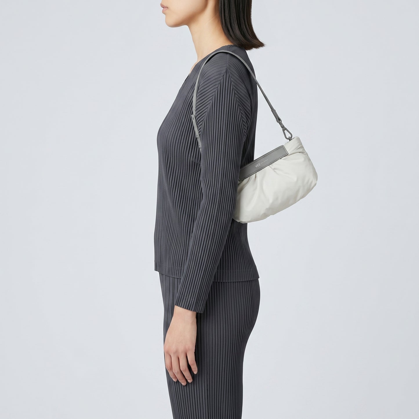Minimalist Grey Padded Clutch