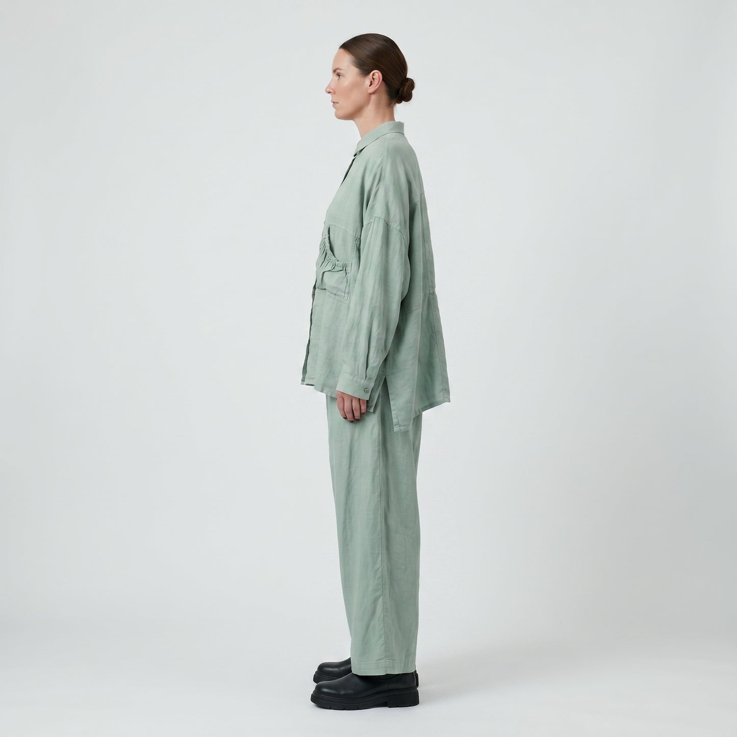 Oversized Sage Linen Shirt