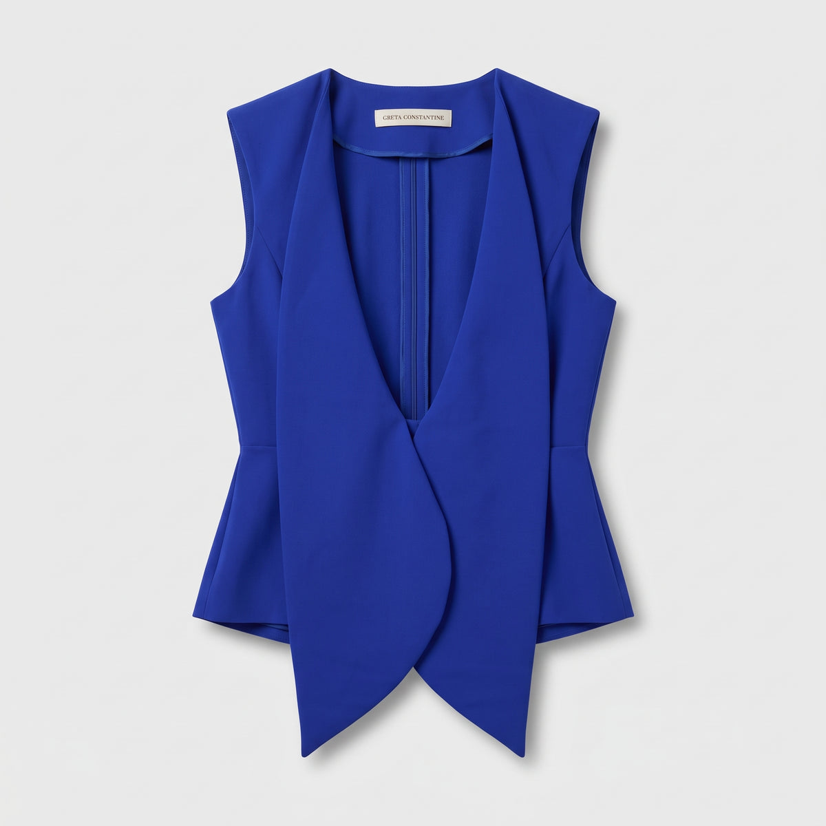 Structured Royal Blue Lapel Vest