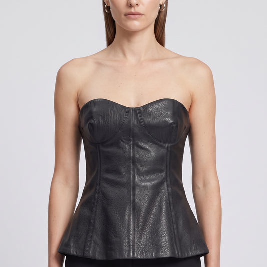 Structured Leather Corset Top