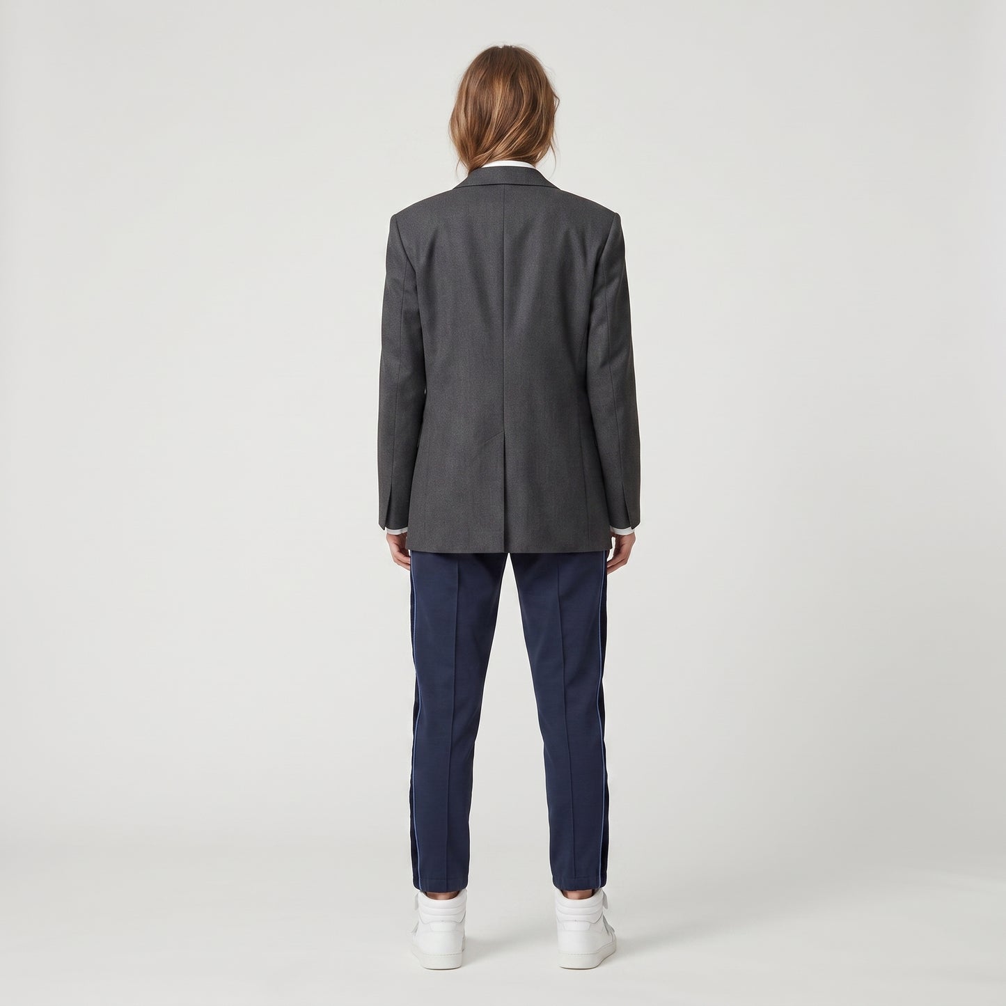 Navy Velvet Trim Jogger Trousers