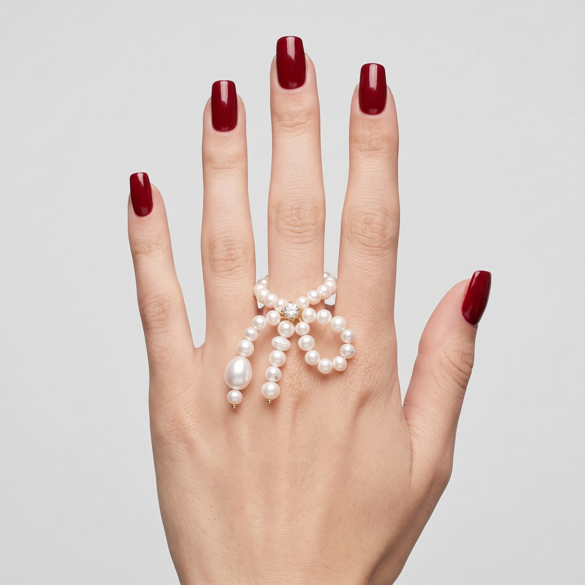 Pearl Bow Statement Ring