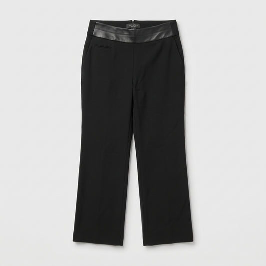 Leather Trimmed Tailored Trousers