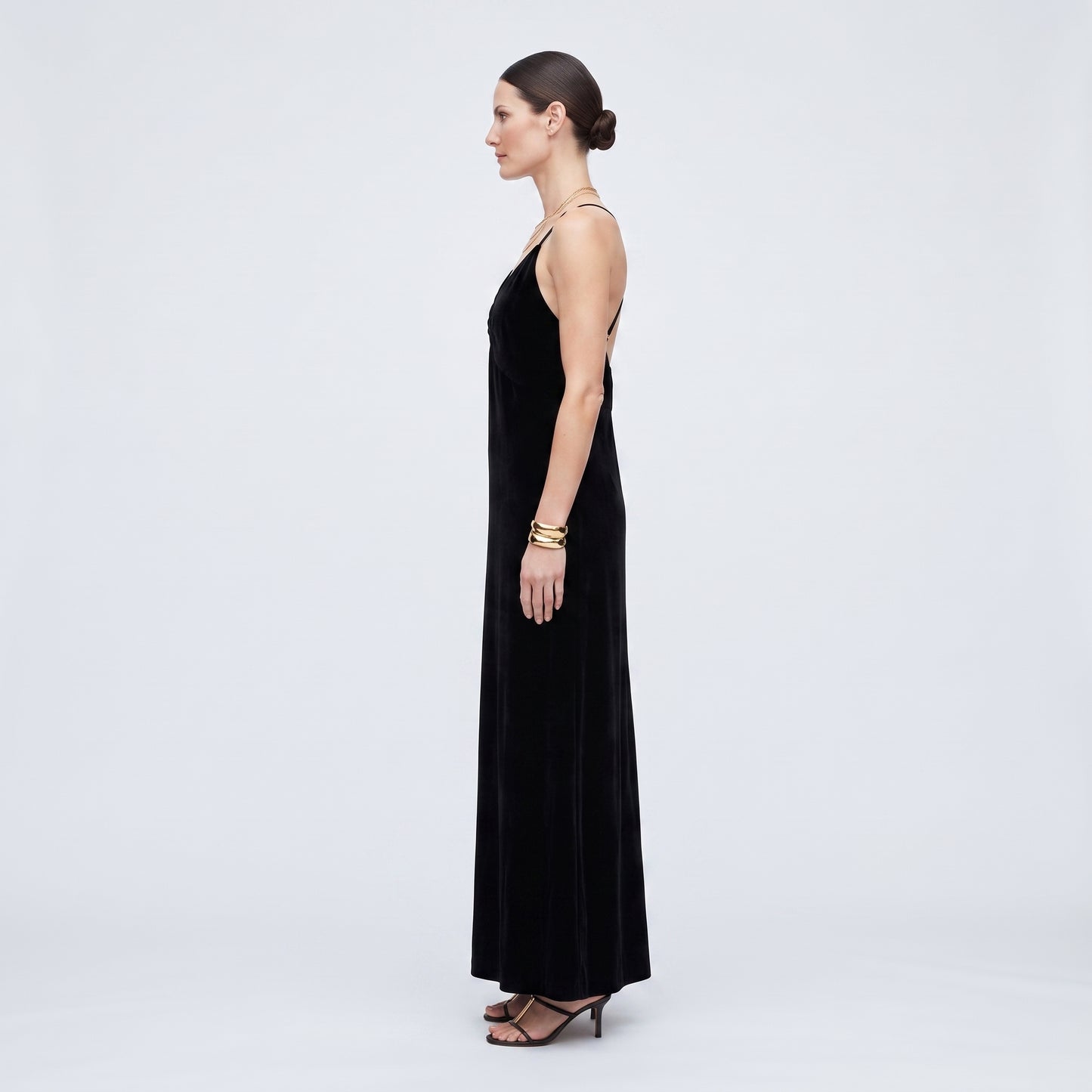 Black Velvet Slip Maxi Dress