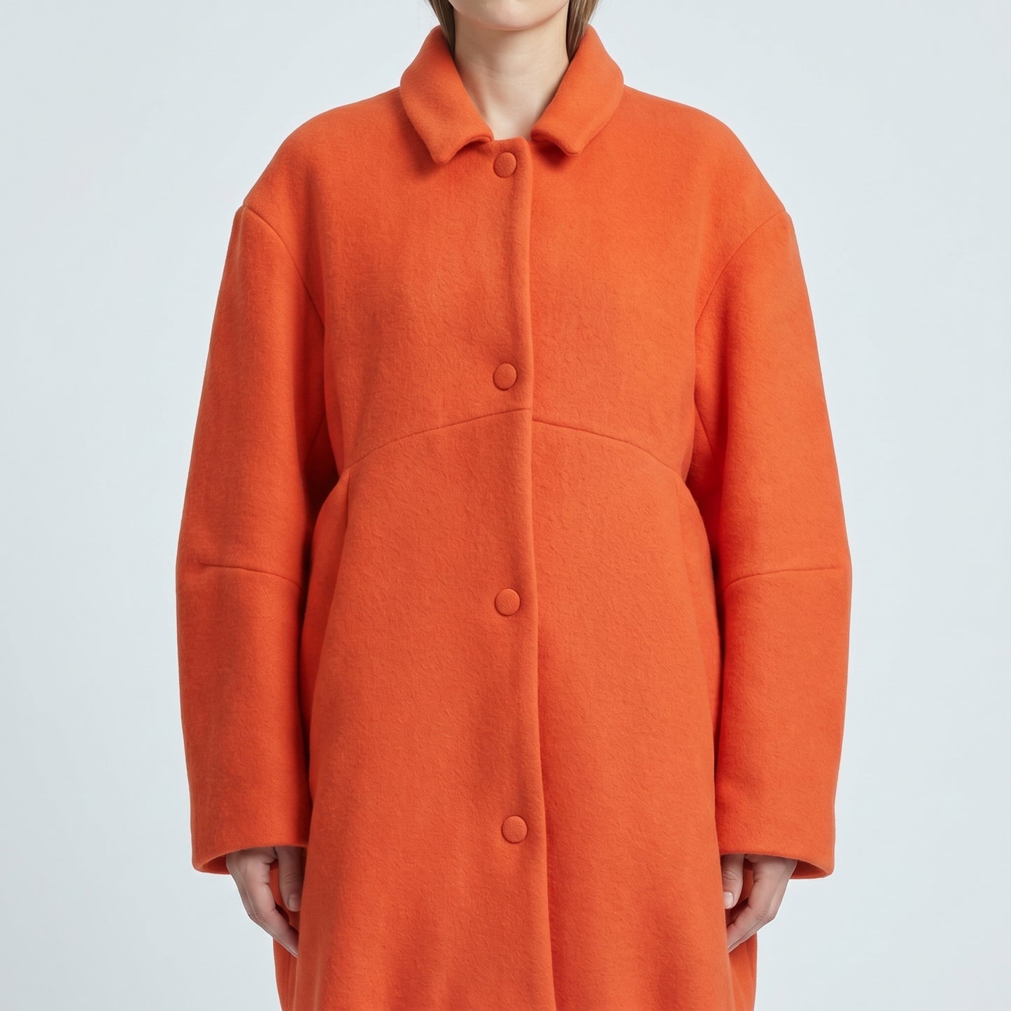 Vibrant Orange Wool Coat